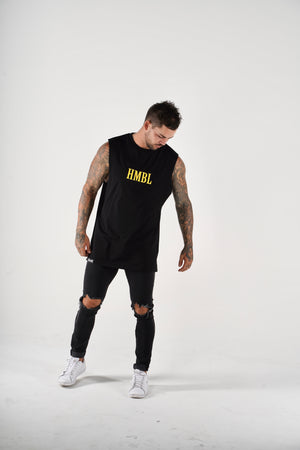 Block Muscle Tee Black