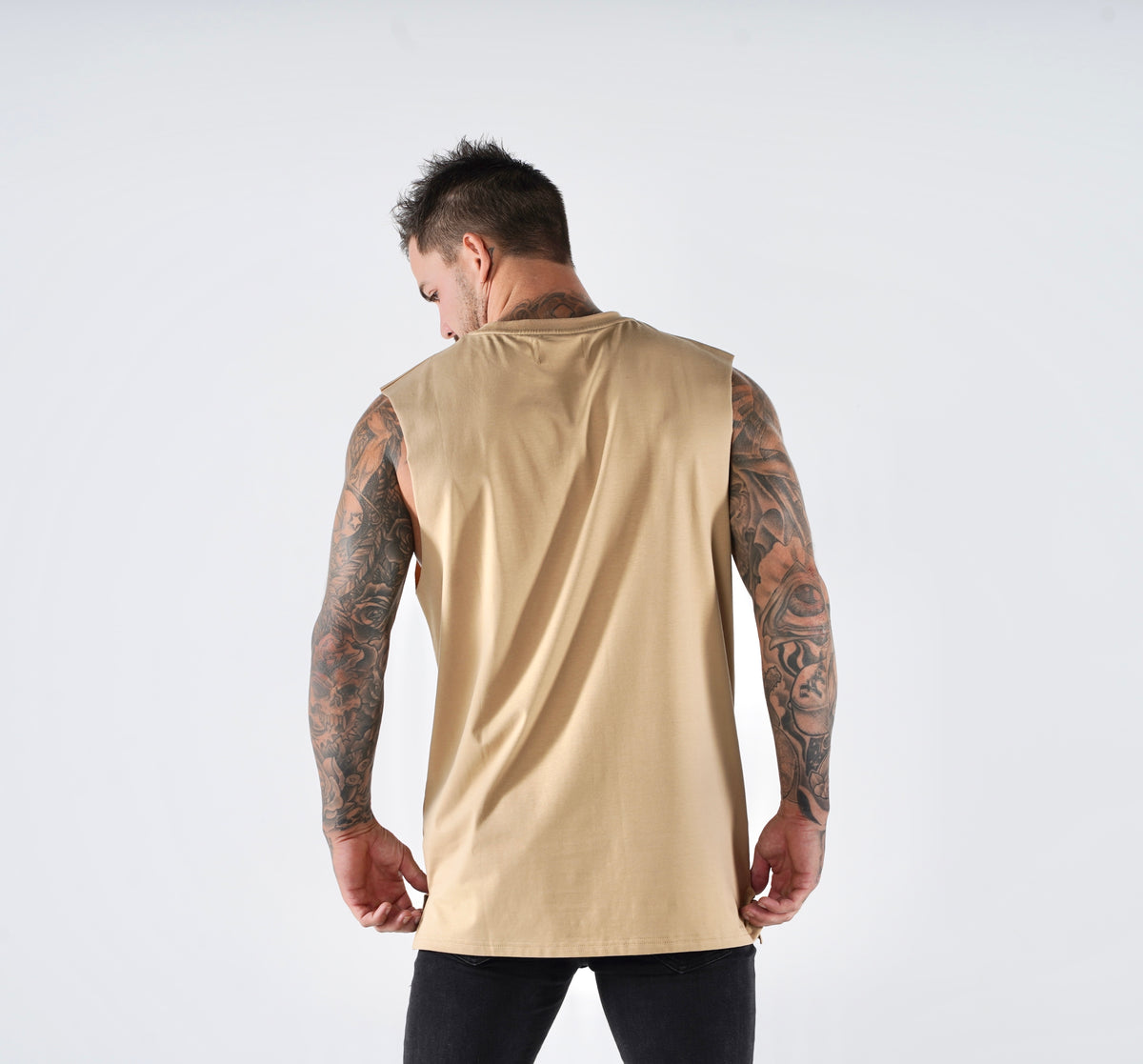 Block Muscle Tee Brown