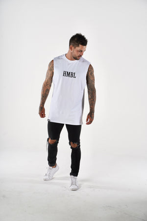 Block Muscle Tee White