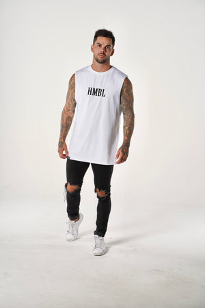 Block Muscle Tee White